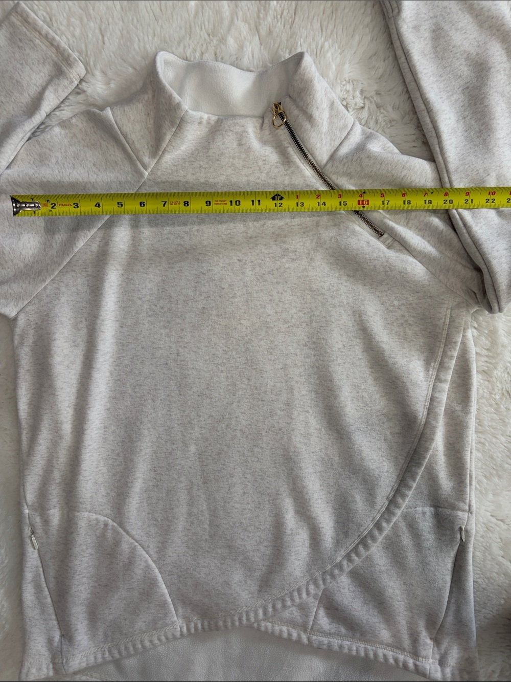 ATHLETA,Size XL,Cozy Off-White Quarter Zip Pullover - Picture 10 of 15